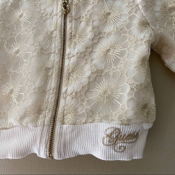 GUESS Baby Cream and Gold Sparkle Lace Jacket - Picture 2 of 5